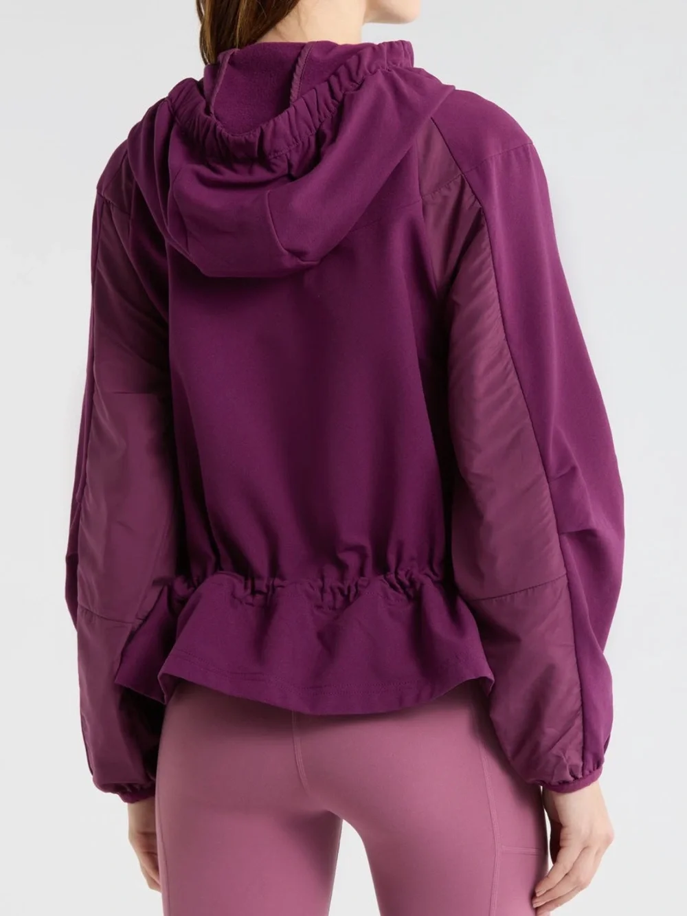 NWT Free People 🍒 All Terrain Fleece Training Jacket in ‘Black Cherry’